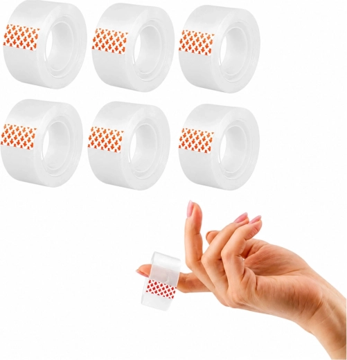 Bandă adezivă transparentă pentru birou 24 mm x 20 m (6 buc) D.RECT