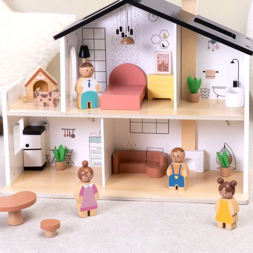 20 de piese, inclusiv familie, cățel și mobilier