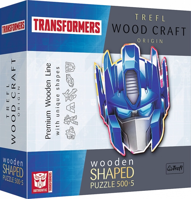 Puzzle din lemn, față-verso, TREFL Wood Craft Origin Transformers Optimus Prime, 505 piese