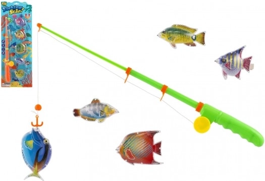 Set de pescuit magnetic pentru copii – undiță de 39 cm și 5 peștișori