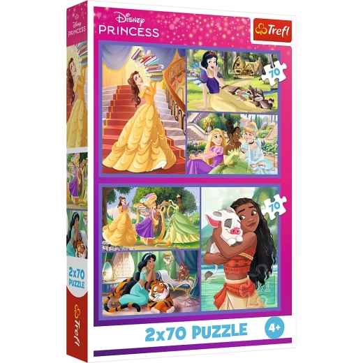 Puzzle 2x70 Disney Prințese Zile de Basme