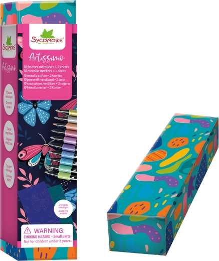 Markere metalice Artissimo (10 buc.) cu planșe de colorat