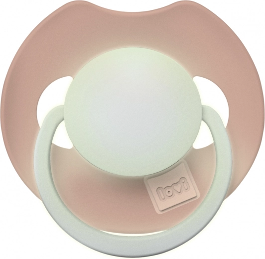 Suzetă din silicon cu lumină LOVI Prime 0–6 luni, Blush