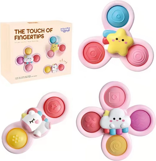 WOOPIE set de spinnere pop-it spațial pentru copii, jucărie senzorială roz, set de 3 bucăți