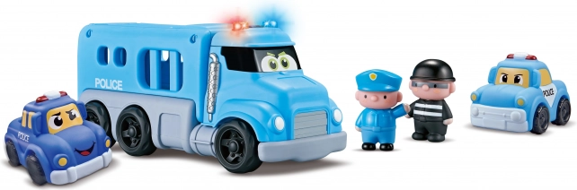 Mașini de poliție cu efecte - set de 4 buc