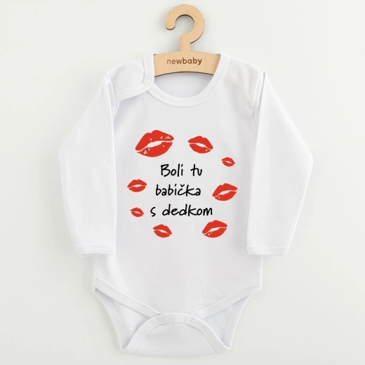 Body pentru copii cu imprimeu New Baby „Au fost aici bunica și bunicul”