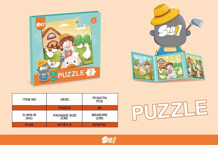 Puzzle magnetice Fermă + cărticică