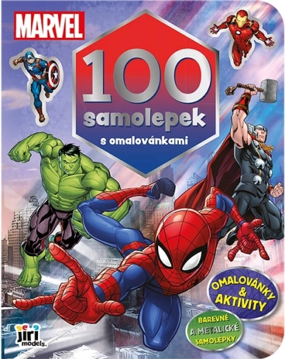 Caiet de colorat Marvel cu 100 de autocolante