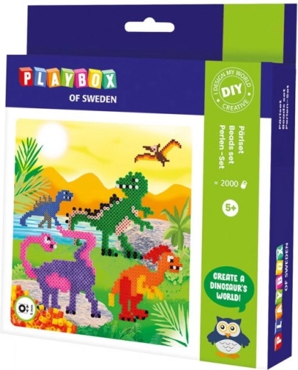 Set mărgele termoadezive Dinozauri 2000 buc PLAYBOX