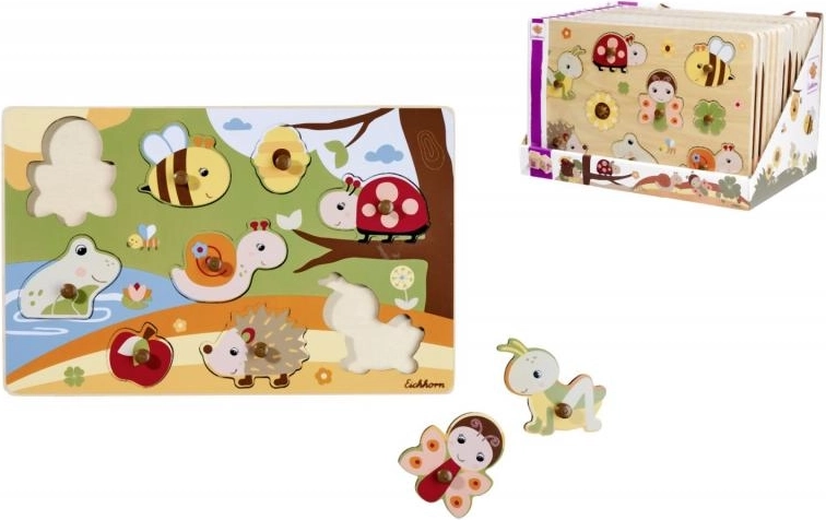 Puzzle din lemn cu 9 piese – 28 × 18 cm