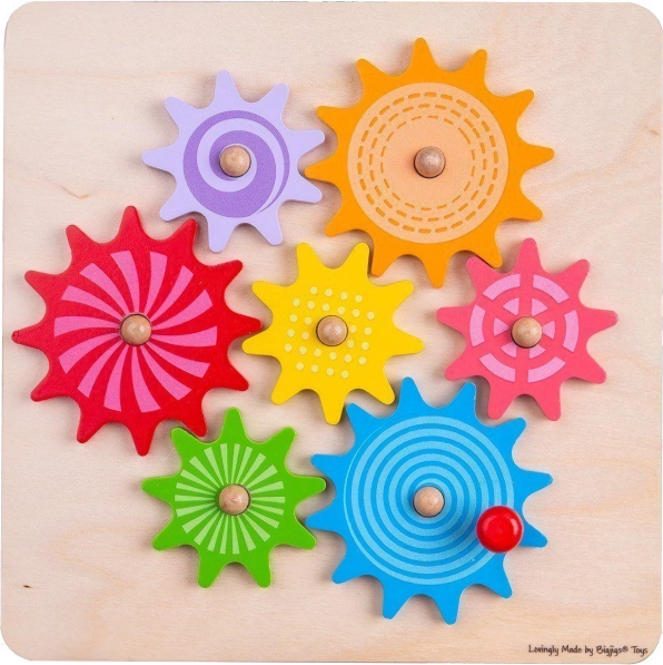 Bigjigs Toys Roți Dințate Colorate pentru Copii