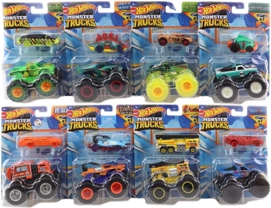Hot Wheels Monster Trucks la scara 1:64 cu mașinuțe