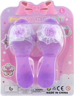 Paie din plastic mov cu floare - 1 bucată