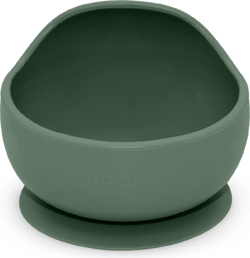 Bol de silicon cu ventuză PETITE&MARS Take&Match Misty Green 360 ml