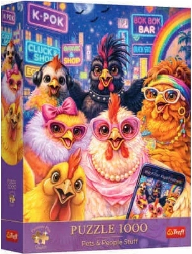 Puzzle Premium Plus Pets – selfie cu găini 1000 de piese