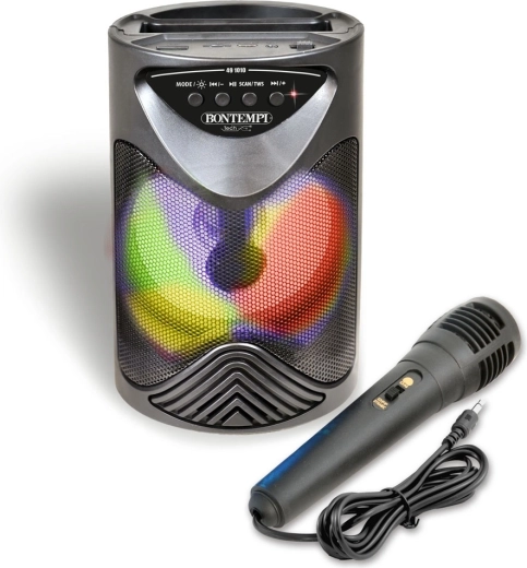 Difuzor karaoke wireless Bontempi cu microfon și iluminare RGB