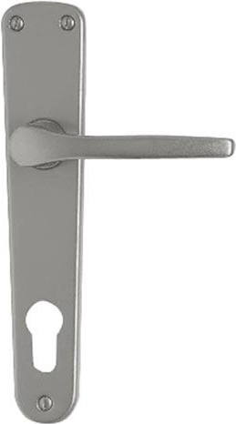 Clanță cu plăcuță MONET pentru cilindru 90 mm, aluminiu, argintie