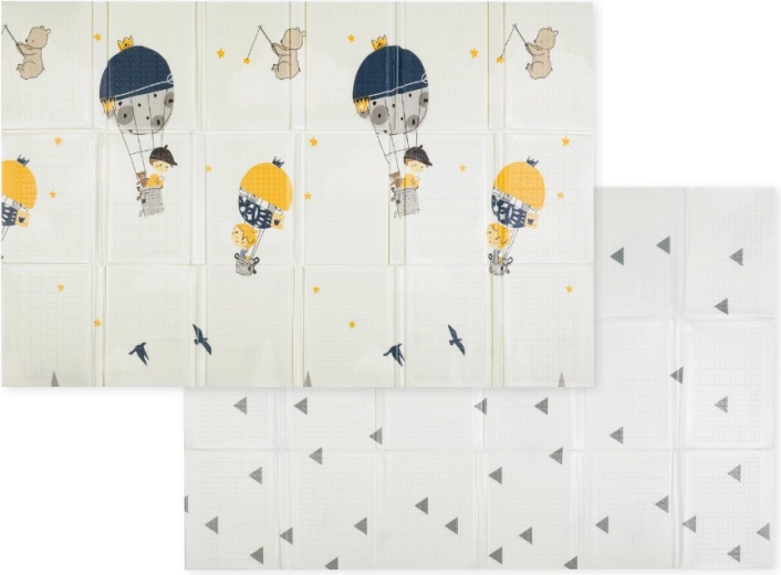Petite&Mars saltea de joacă pliabilă Campy L 130 × 200 cm mountains & triangles