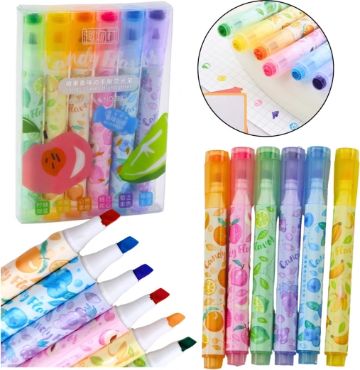Marcatoare de fructe colorate cu ștampilă - set de 6 buc.