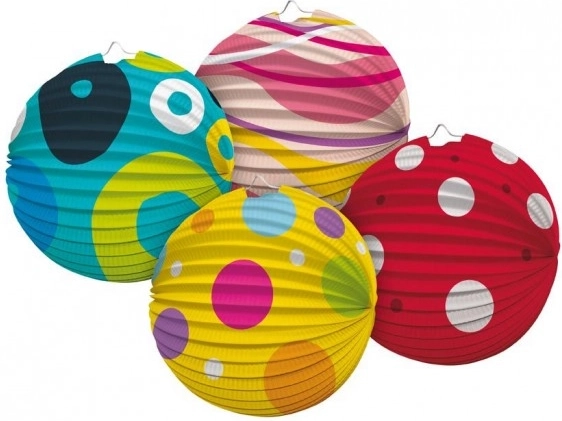 Lampion de hârtie colorat sferă 25 cm