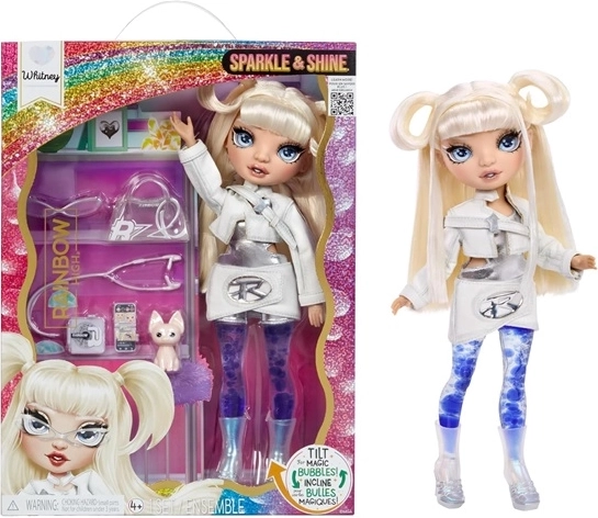 Rainbow High Sparkle & Shine white – păpușă de modă de colecție cu efect sclipitor