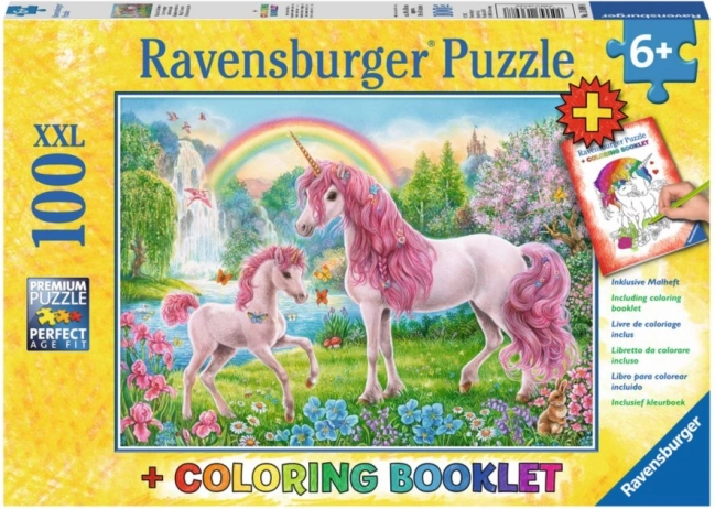 Puzzle Unicorni Magici XXL 100 piese + carte de colorat RAVENSBURGER
