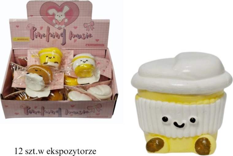 Jucărie antistres moale de strâns în formă de cupcake - 1 bucată
