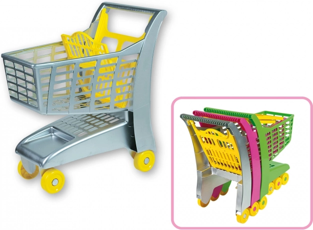 Cărucior de cumpărături cu scaun gri