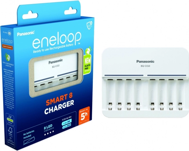 Încărcător Eneloop fără baterii pentru 8 bucăți