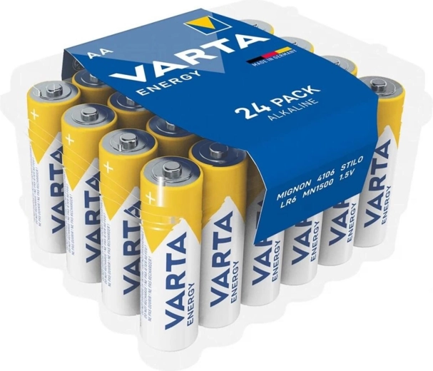 Baterii alcaline tip AA LR6 24 bucăți Varta