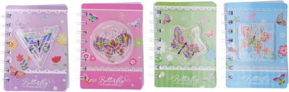 Bloc de notițe 8 × 11,5 cm, 60 de pagini, cu labirint și motiv de fluture