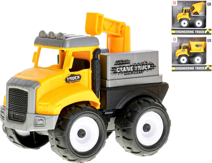 Mașină de construcții cu mecanism inerțial – betonieră, basculantă sau macara