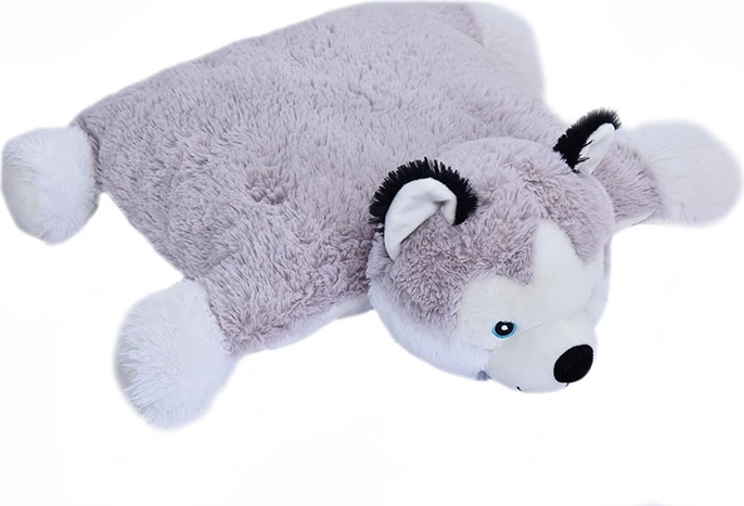 Pernă plușată husky 2‑în‑1 pentru copii