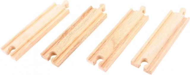 Șine drepte din lemn de mărime medie Bigjigs Rail 16 cm