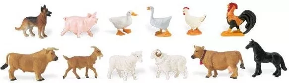 Viața la fermă – sac cu miniaturi (48 buc.)