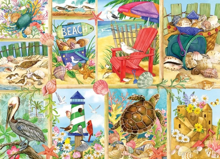 Puzzle O zi la plajă 500 piese de la Cobble Hill