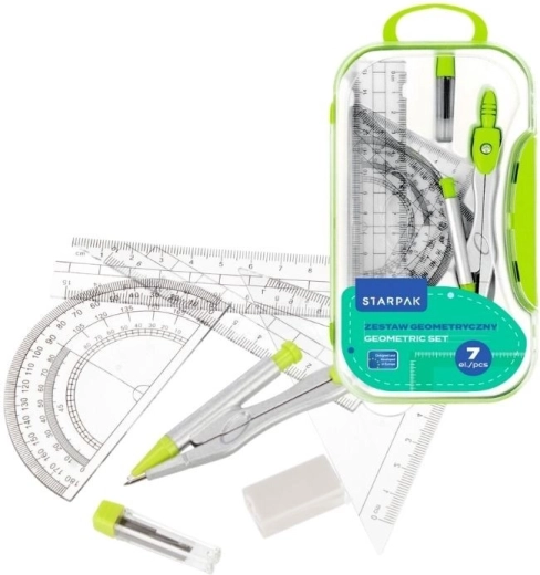 Set geometric în etui din plastic - 7 piese