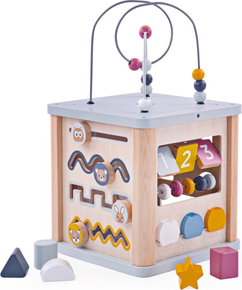 Cub activ motric BIGJIGS BABY din lemn FSC
