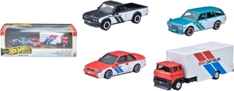 Set premium Hot Wheels cu 4 mașini BRE Datsun