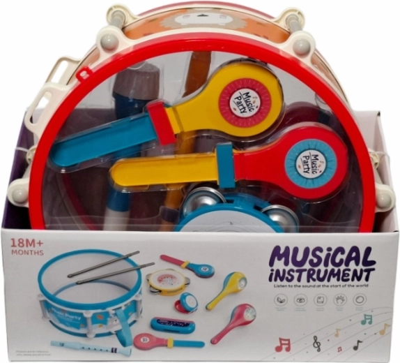 Set de instrumente muzicale pentru copii cu tobă mare