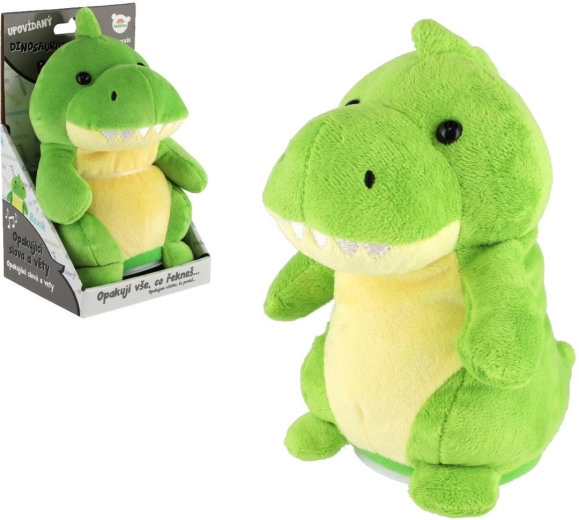 Dino Rexík de pluș care repetă fraze, 18 cm, cu sunet