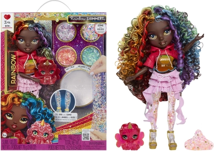 Păpușă strălucitoare Rainbow High cu slime – Iris