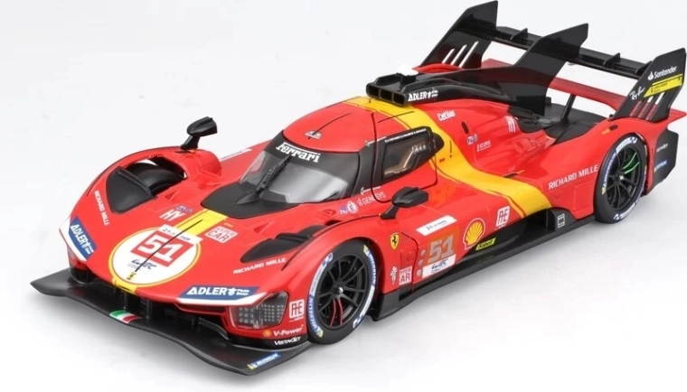 Model de asamblat Bburago 1:24 Ferrari Racing 499P LMH 2023 - Câștigător 24h Le Mans