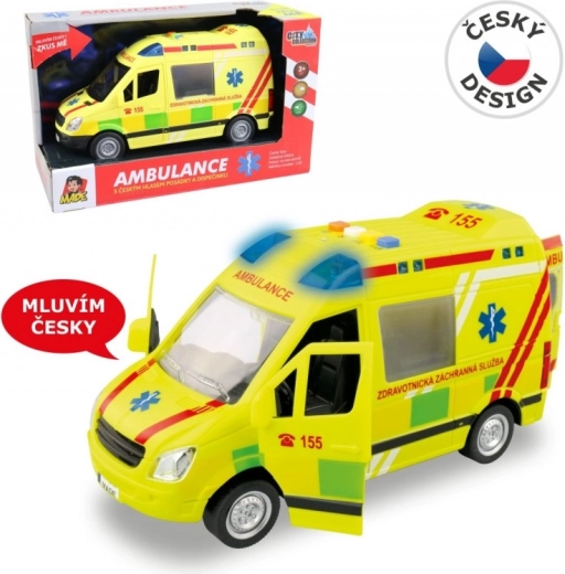 Ambulanță pe baterii cu voce cehă 1:16