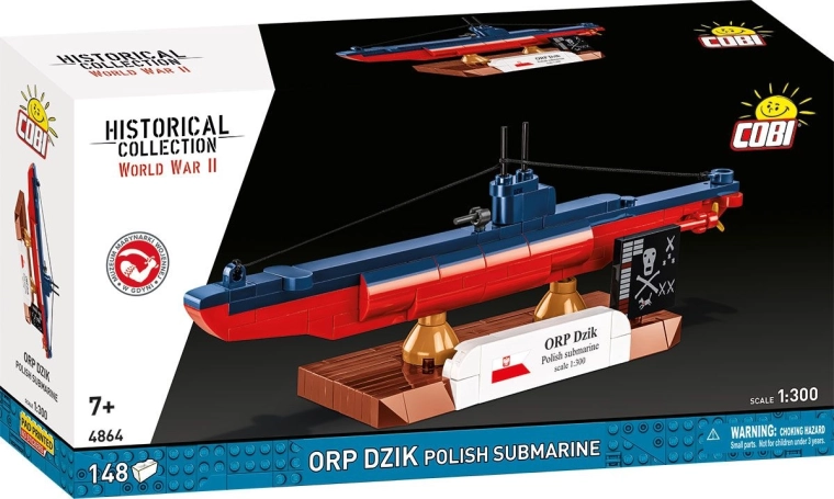 Set de construcție COBI ORP Dzik – submarin polonez 1:300 (148 piese)