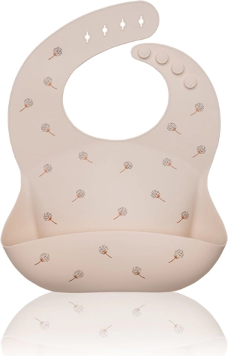 Petite&Mars bavetă din silicon Sam Beige Dandelion