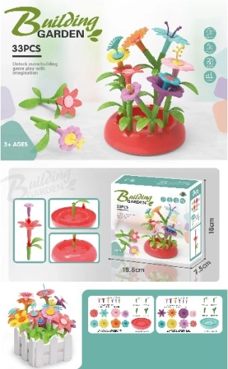 Set DIY de construcție cu flori – Mică grădină (33 piese)