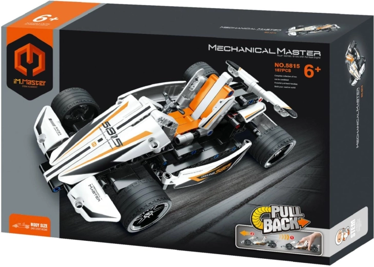 Set de construcție iM.Master cu formulă de curse și mecanism pull-back