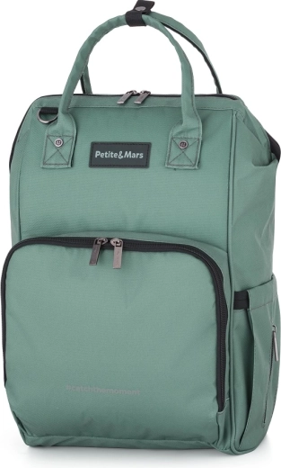 Petite&Mars rucsac de înfășat pentru cărucior Jack Catchthemoment Misty Green