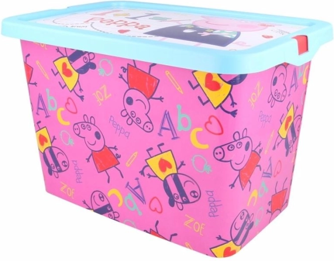 Cutie de depozitare cu capac cu cleme Peppa Pig